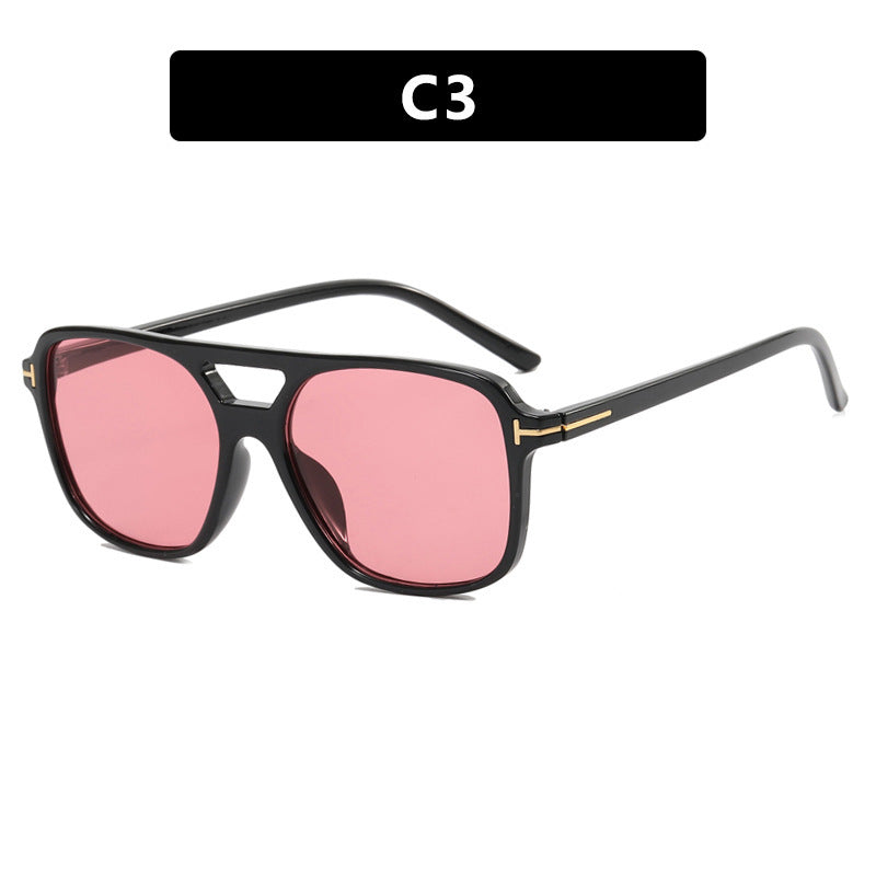 Wholesale PC Double Beam Square T Sunglasses